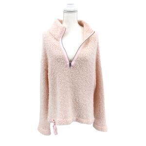 White + Warren Sweater Pink Cashmere Wool  Blend Knit Cozy Size L